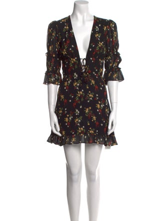 Reformation Floral Print Mini Dress