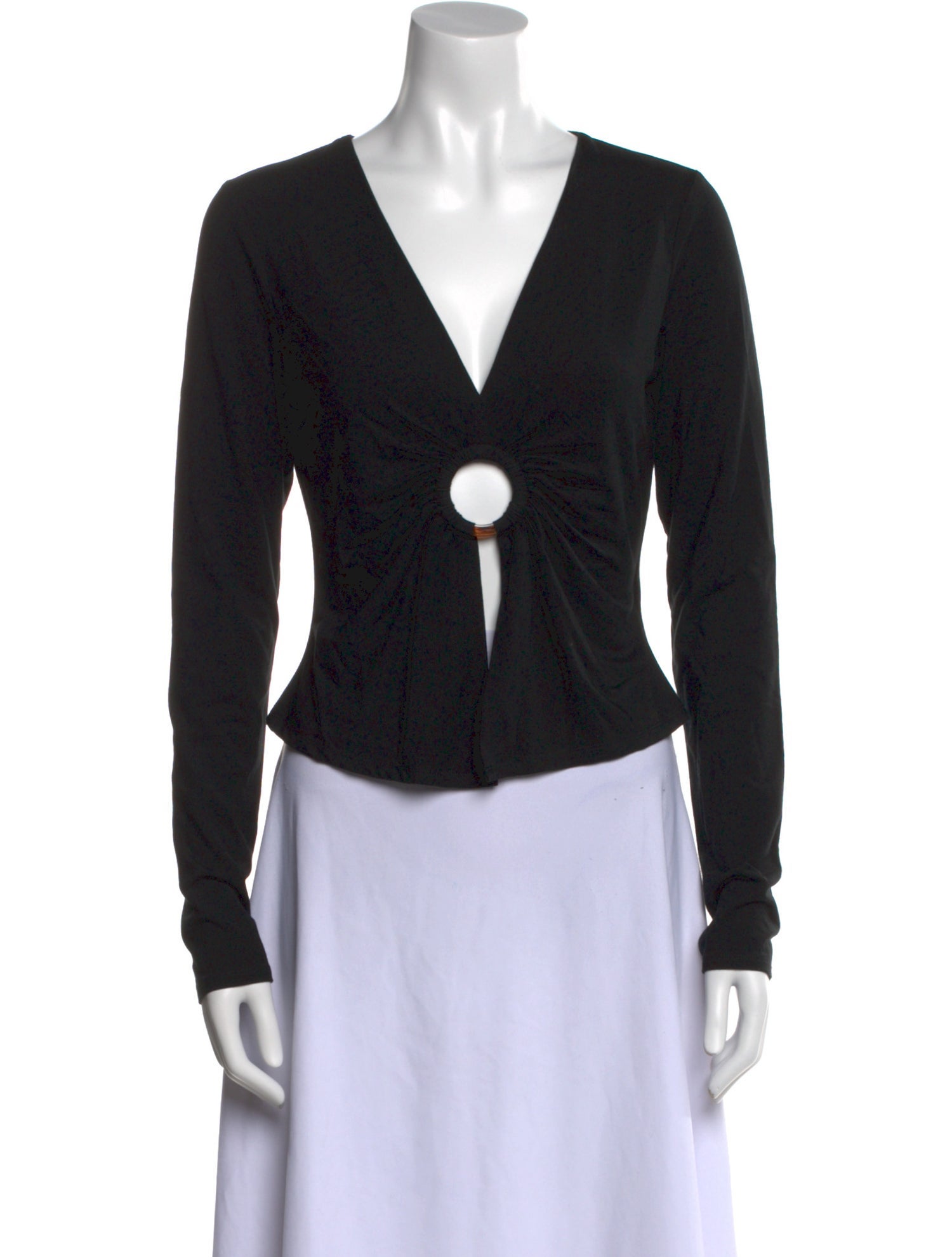 Reformation V-Neck Long Sleeve Crop Top