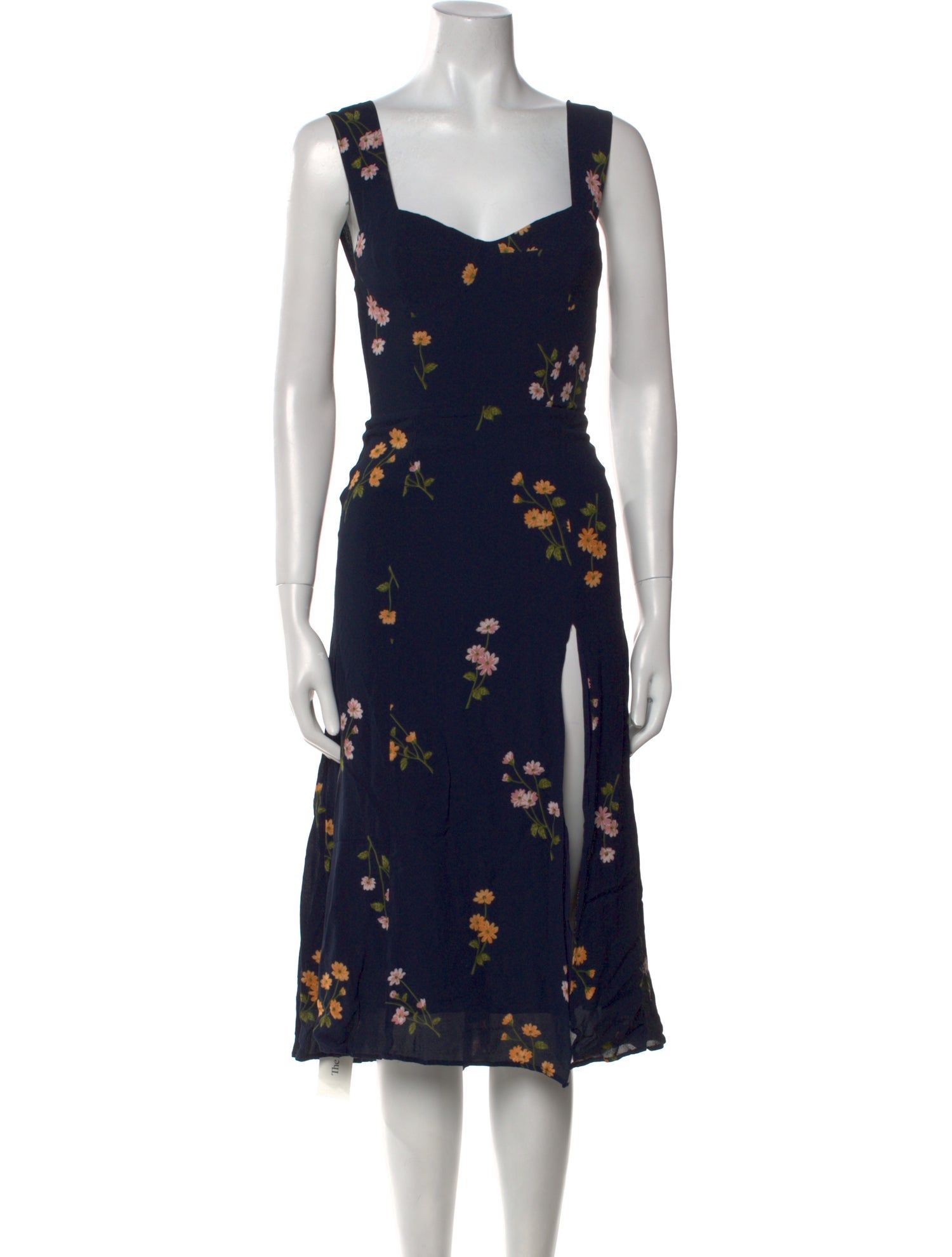 Reformation Floral Print Midi Length Dress