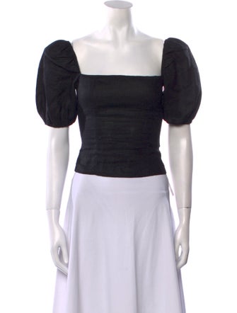 Reformation Linen Square Neckline Crop Top