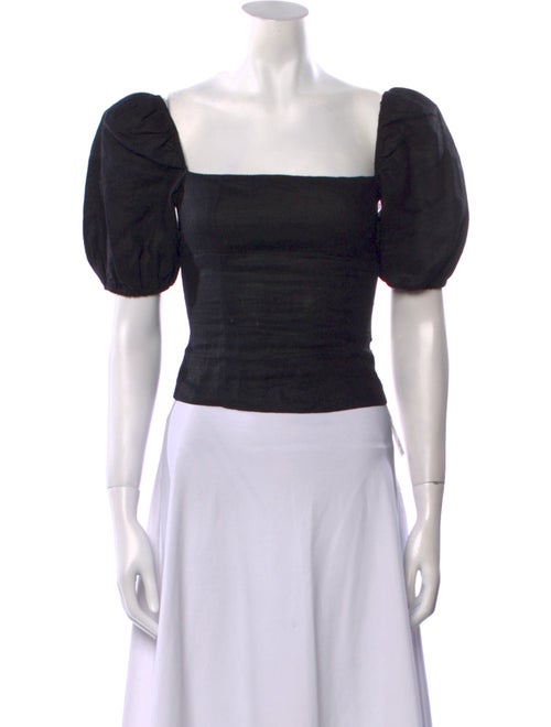 Reformation Linen Square Neckline Crop Top