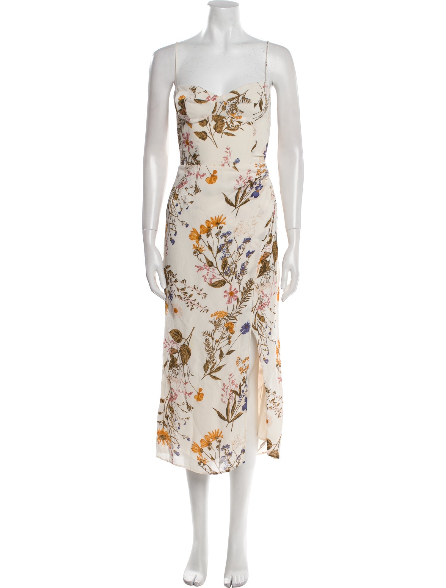 Reformation Floral Print Midi Length Dress
