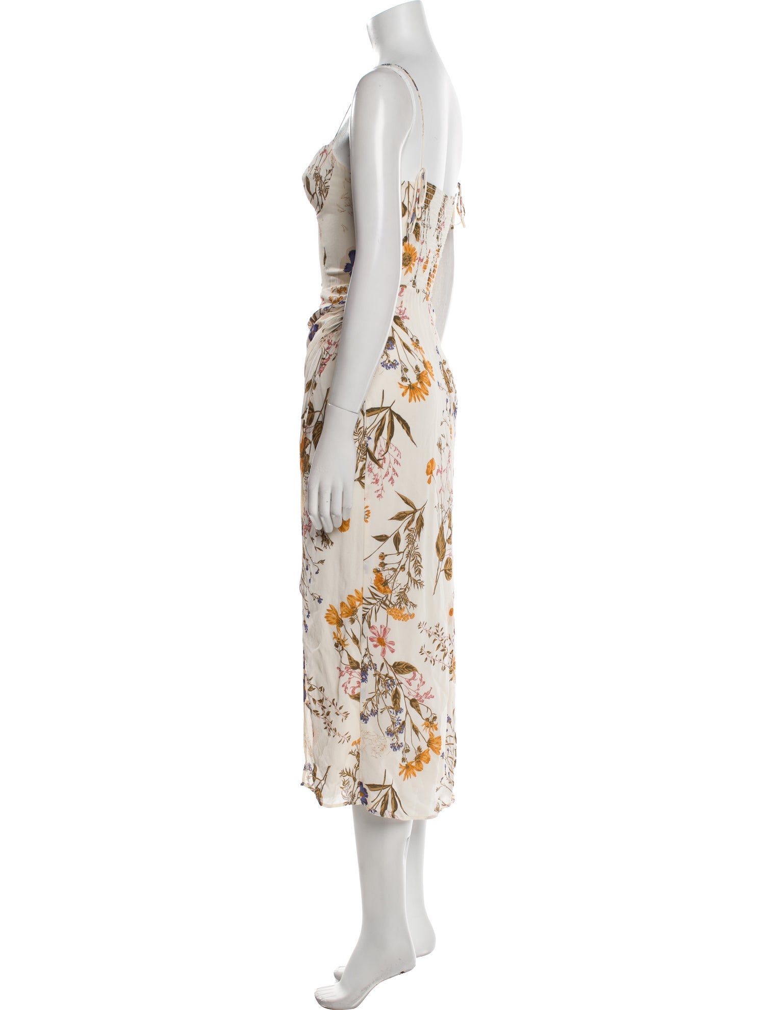 Reformation Floral Print Midi Length Dress