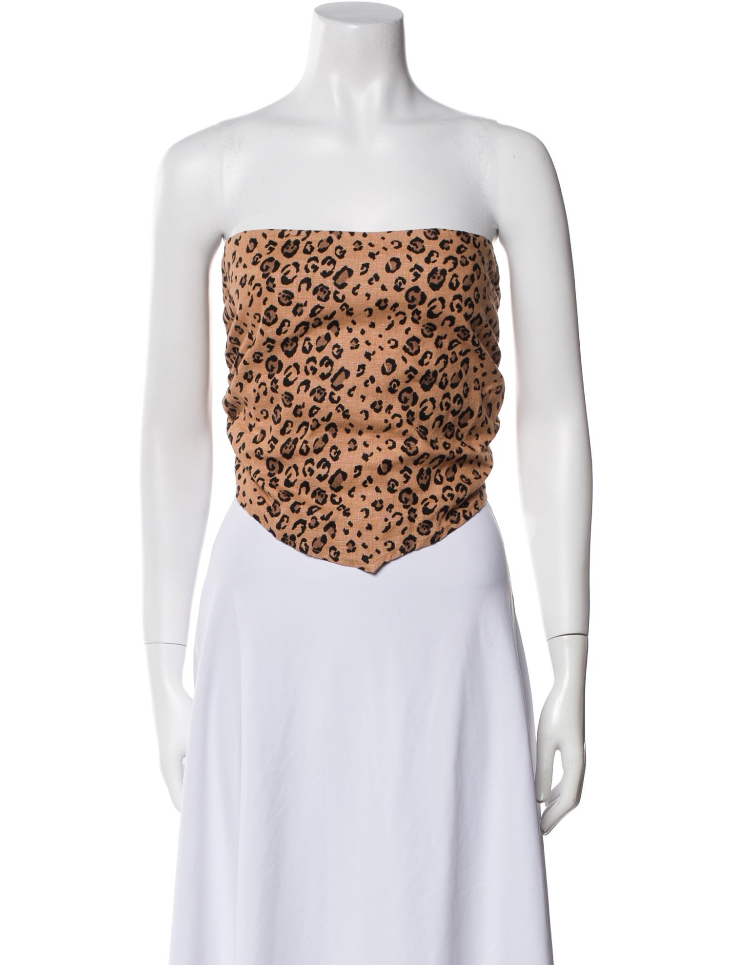 Reformation Linen Animal Print Crop Top