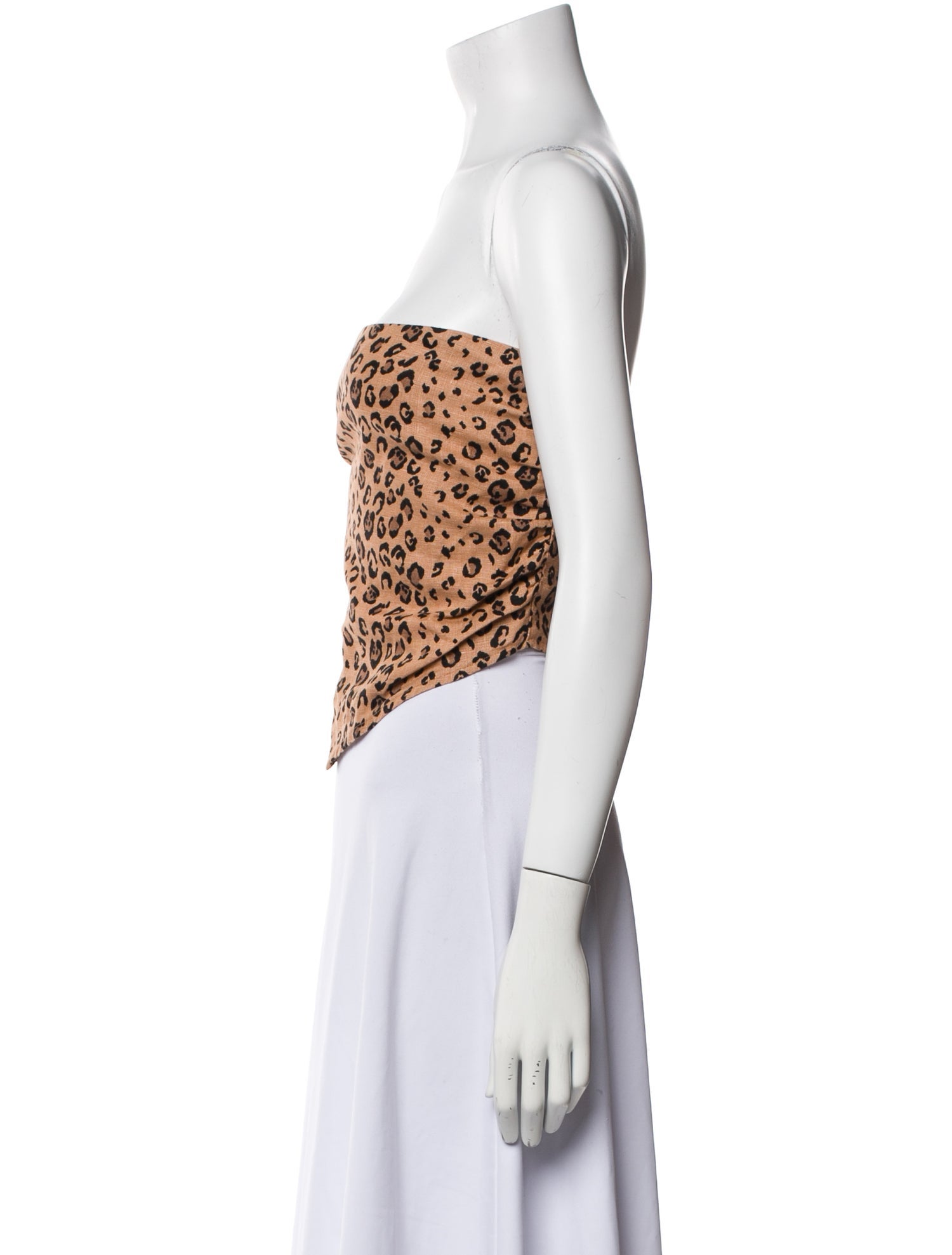 Reformation Linen Animal Print Crop Top