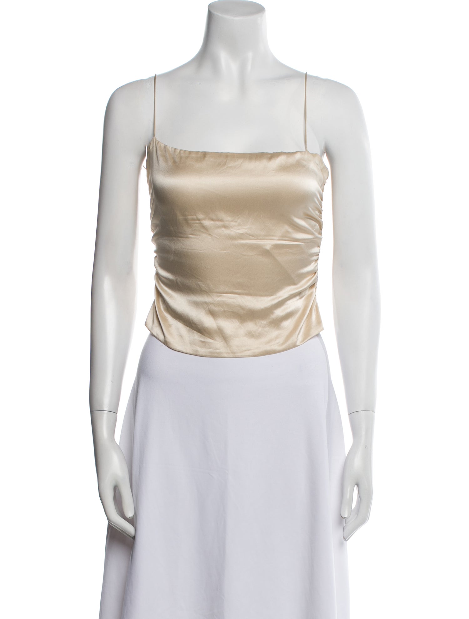Reformation Silk Square Neckline Crop Top