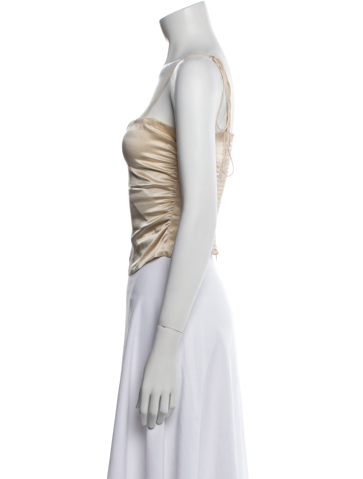 Reformation Silk Square Neckline Crop Top