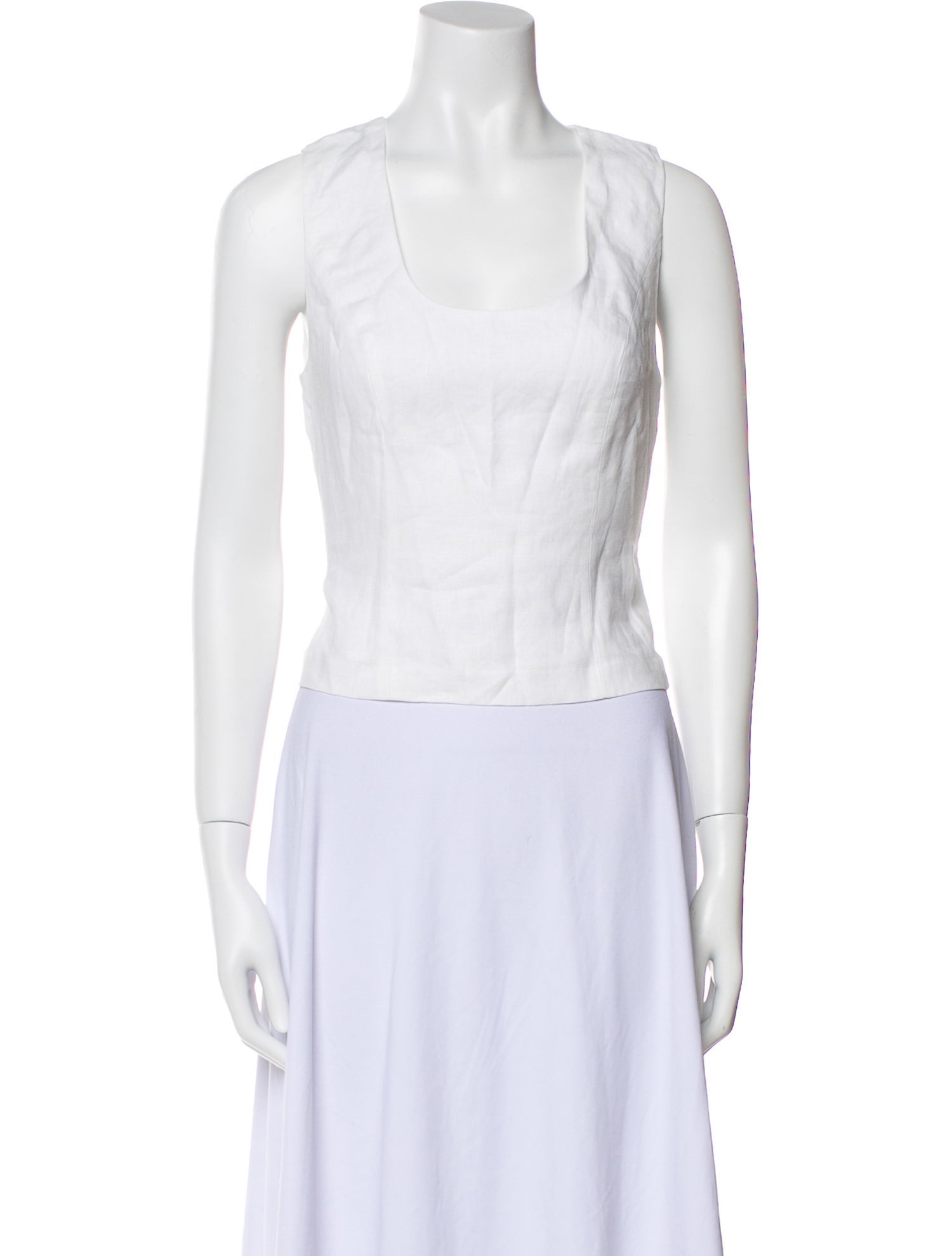 Reformation Linen Square Neckline Crop Top