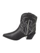 Reformation Leather Embroidered Accent Western Boots