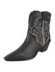 Reformation Leather Embroidered Accent Western Boots