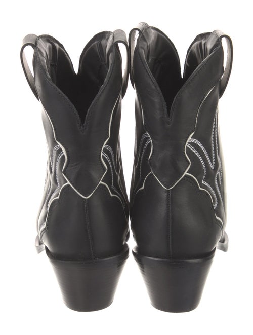 Reformation Leather Embroidered Accent Western Boots