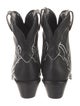 Reformation Leather Embroidered Accent Western Boots