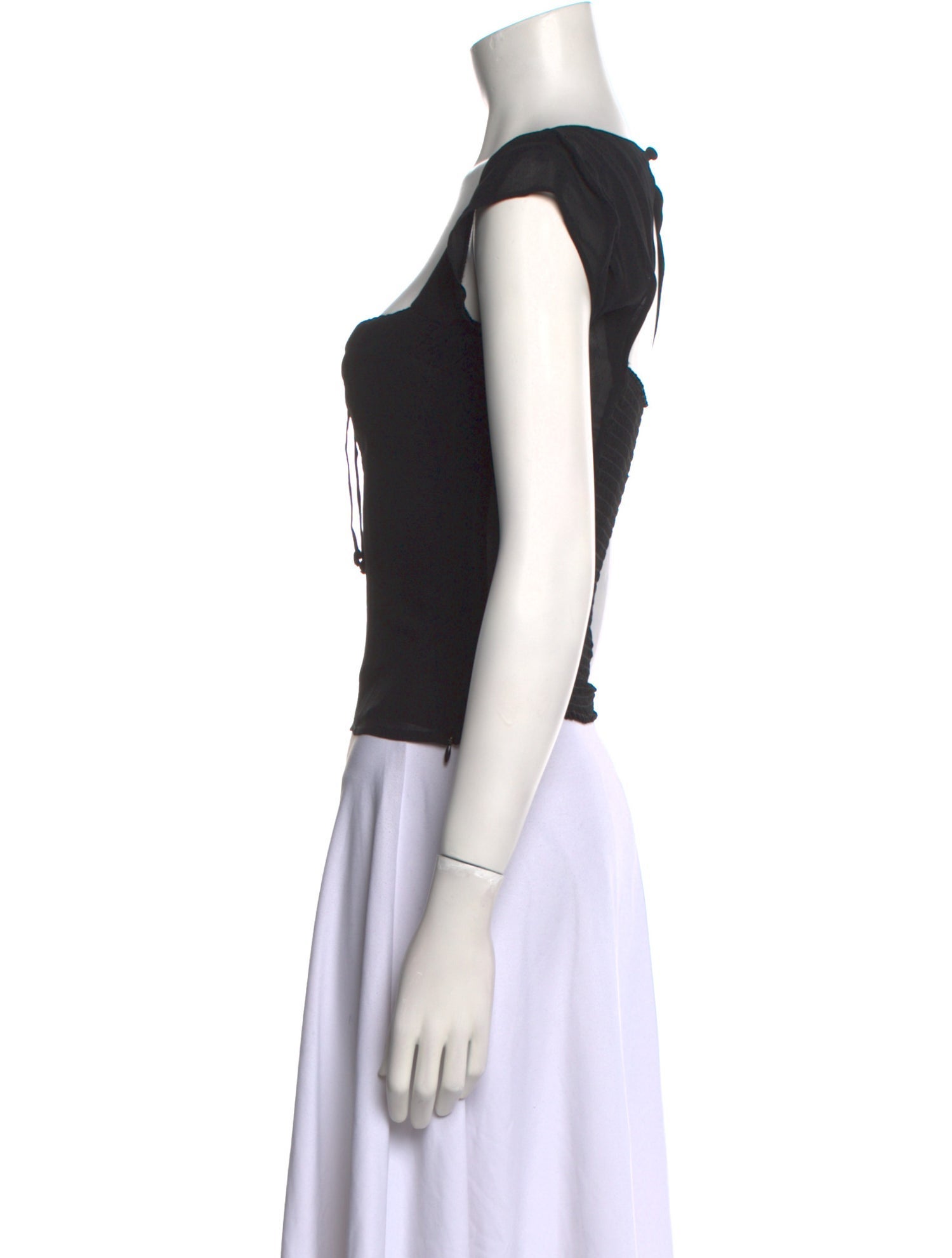 Reformation Square Neckline Short Sleeve Crop Top