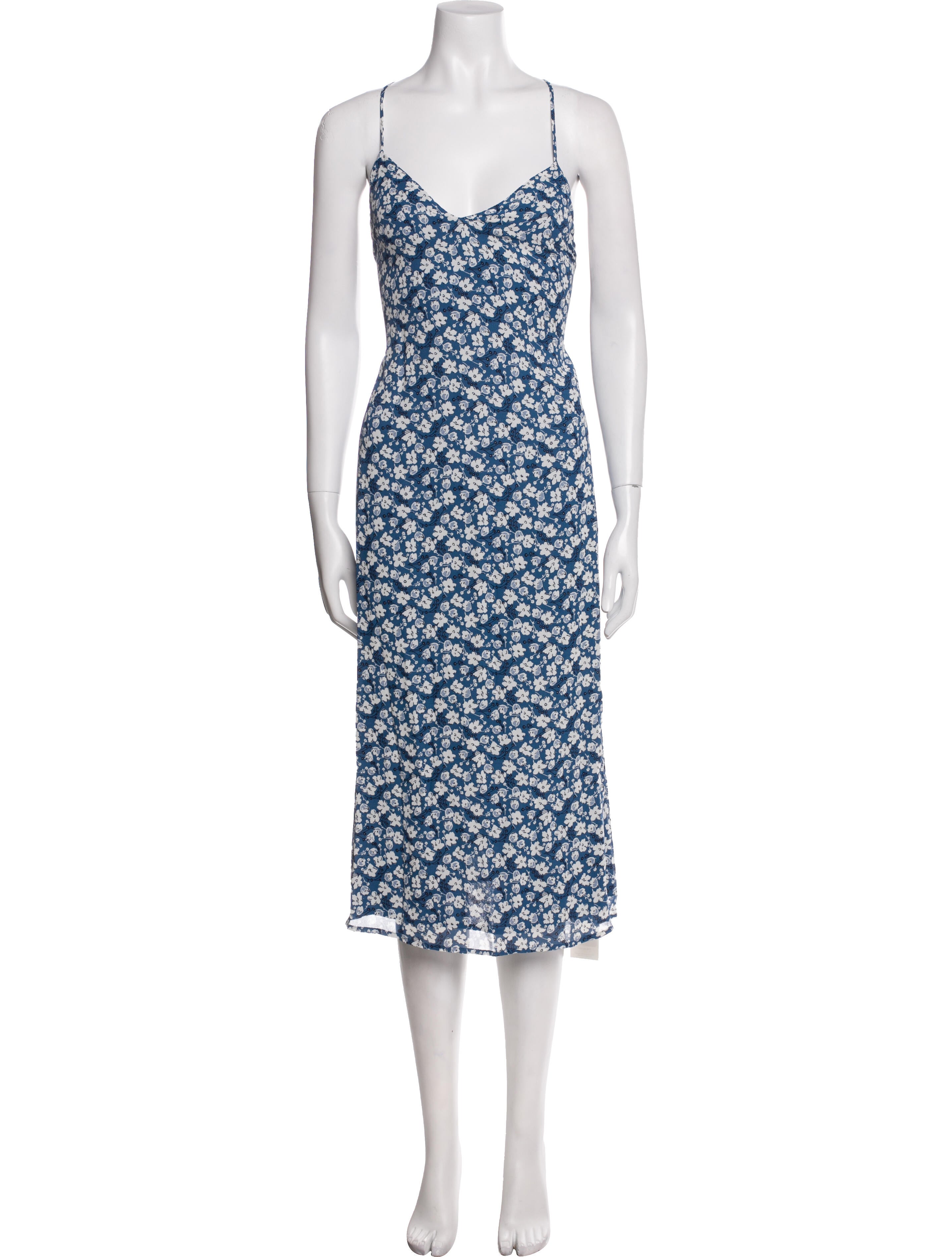 Reformation Floral Print Midi Length Dress