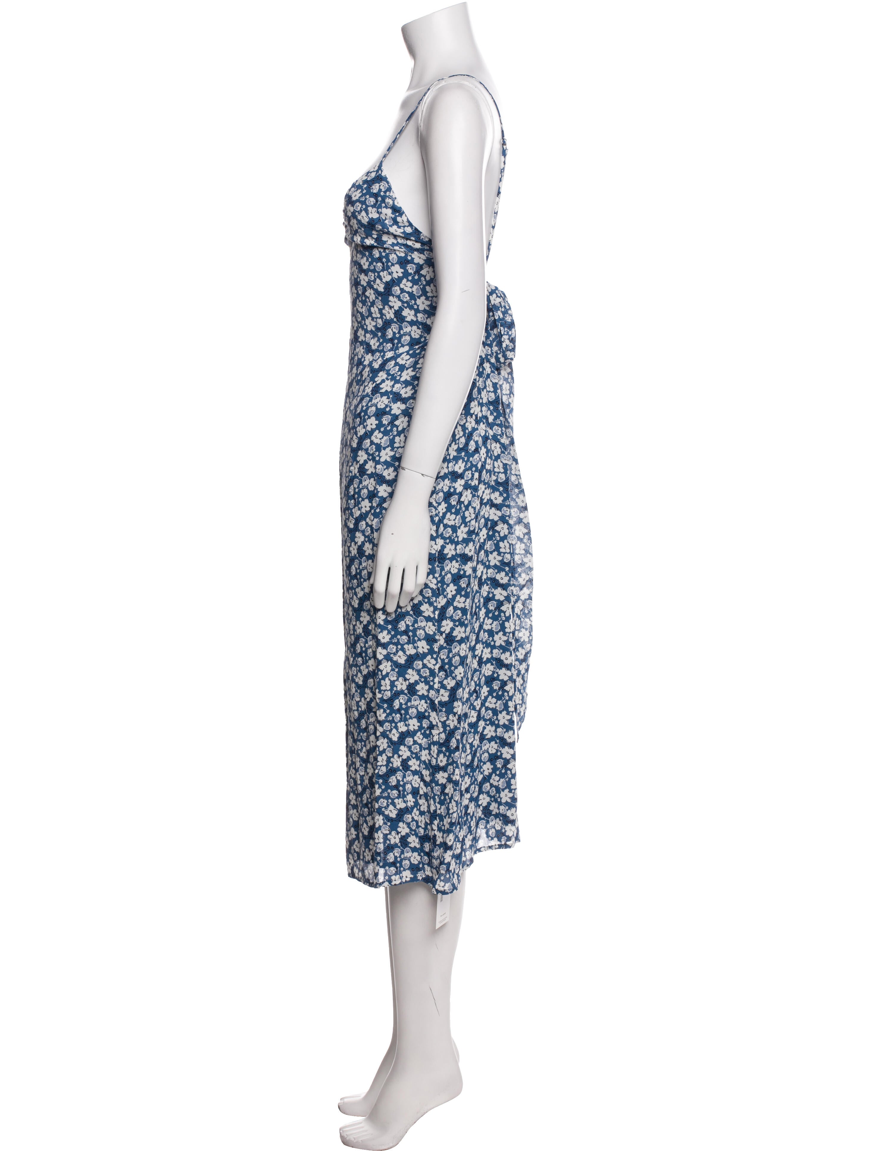 Reformation Floral Print Midi Length Dress