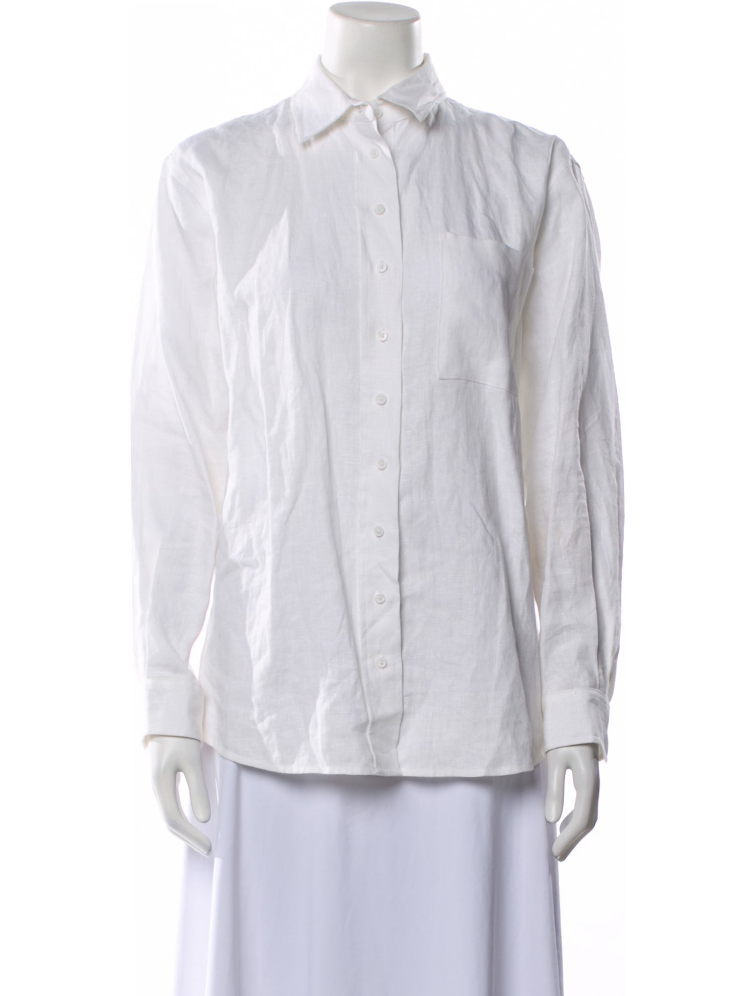 Reformation Linen Long Sleeve Button-Up Top