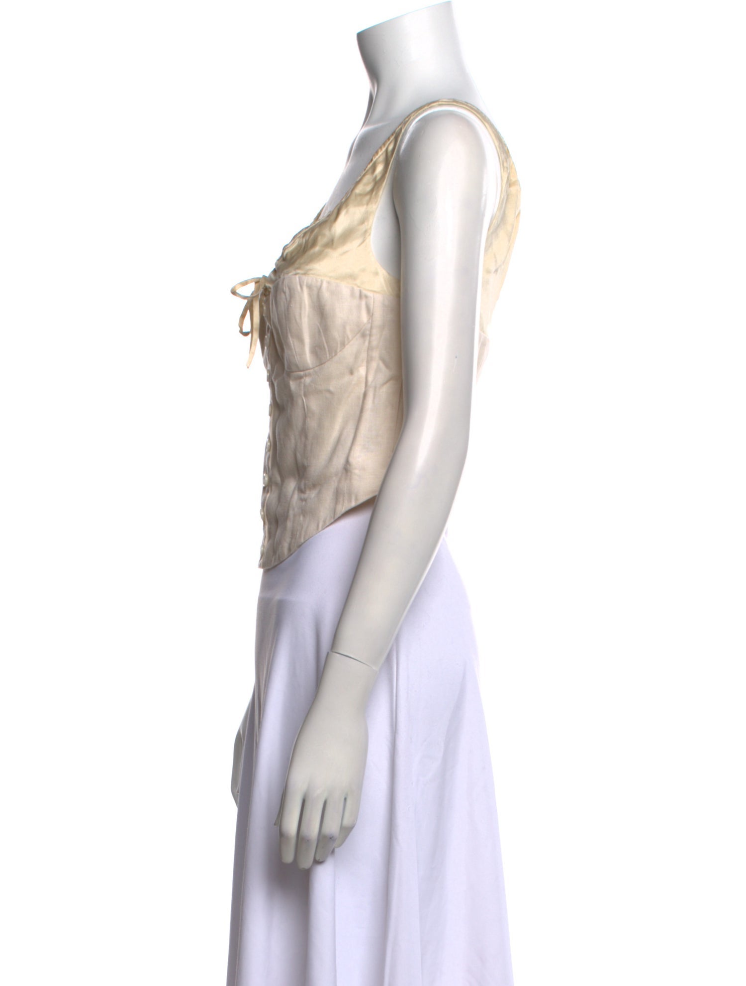 Reformation Linen Scoop Neck Crop Top