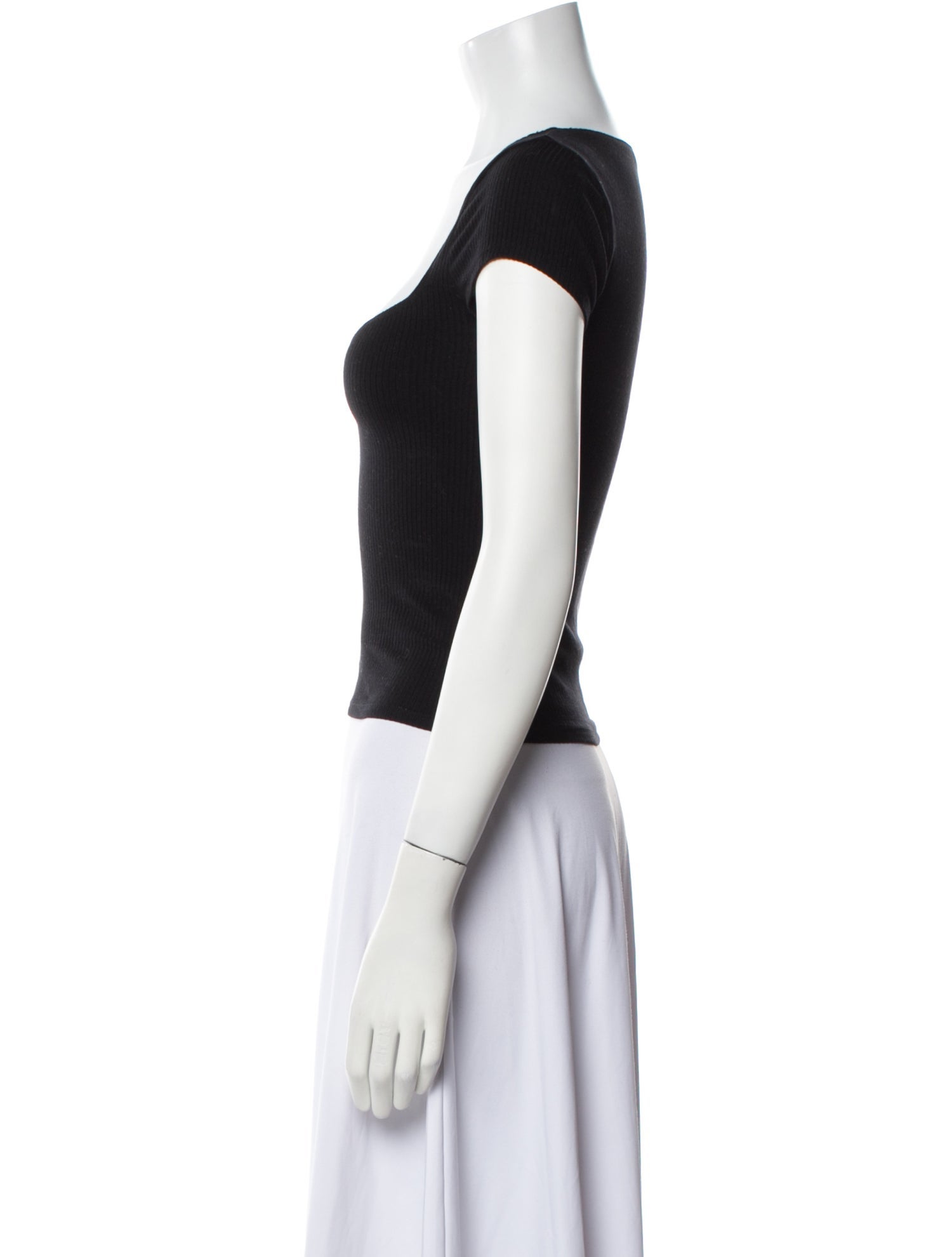 Reformation Square Neckline Short Sleeve Crop Top