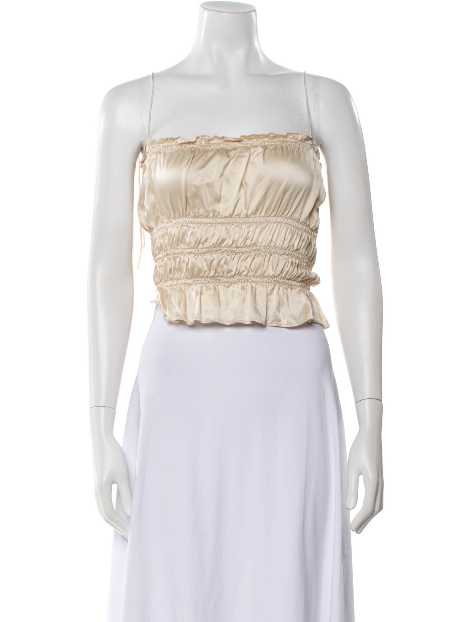 Reformation Silk Strapless Crop Top