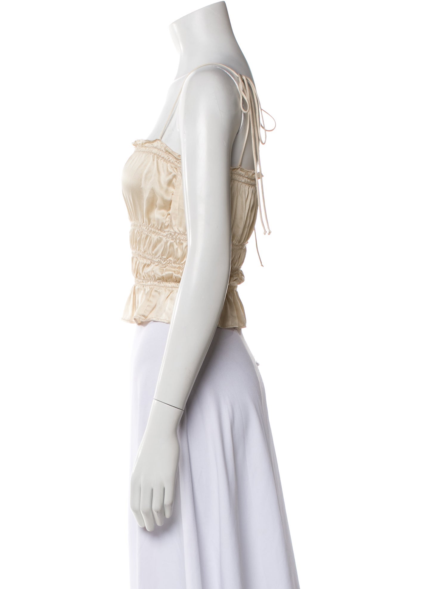 Reformation Silk Strapless Crop Top