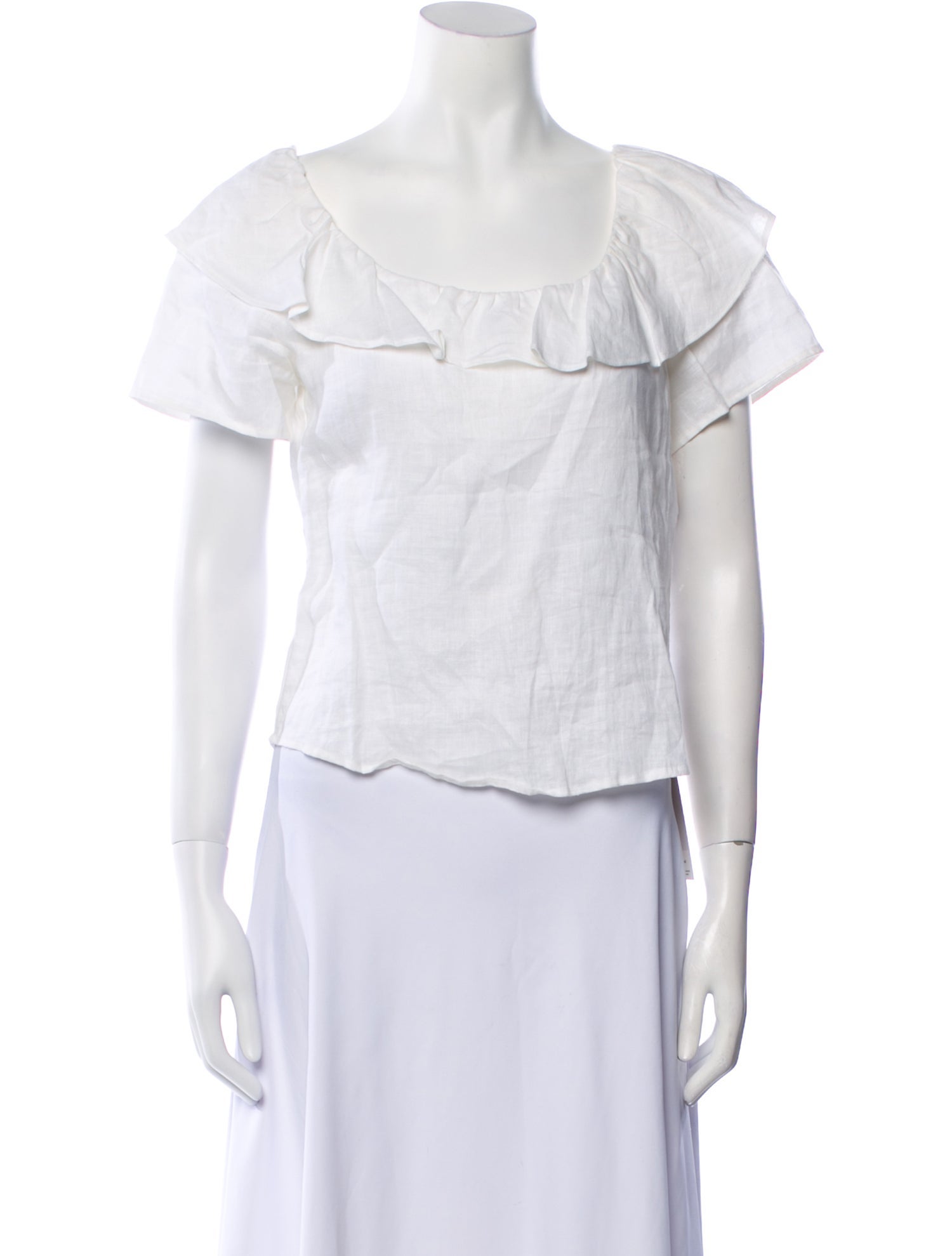 Reformation Linen Off-The-Shoulder Crop Top