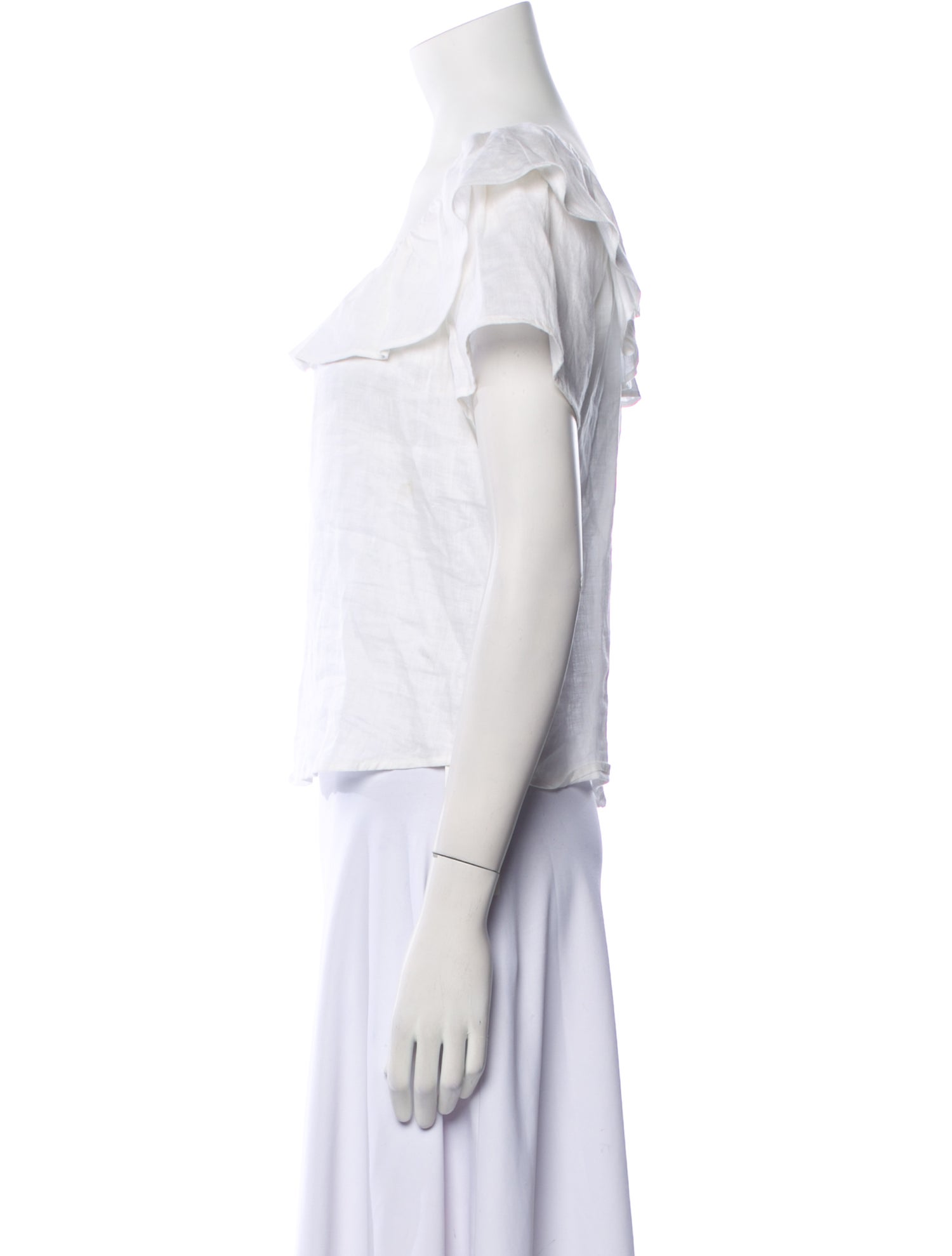 Reformation Linen Off-The-Shoulder Crop Top