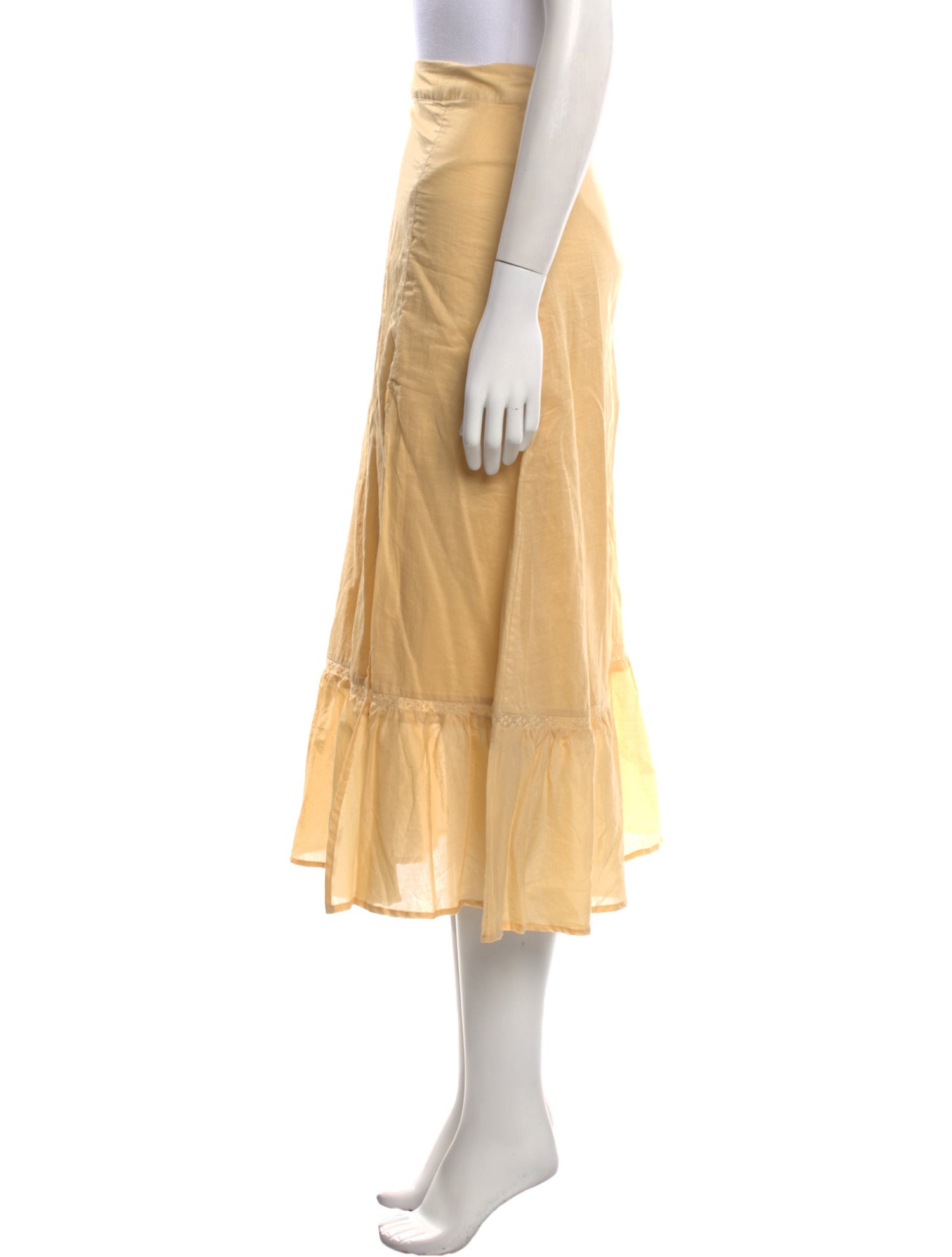 Reformation Ruffle Embellishment Midi Length Skirt