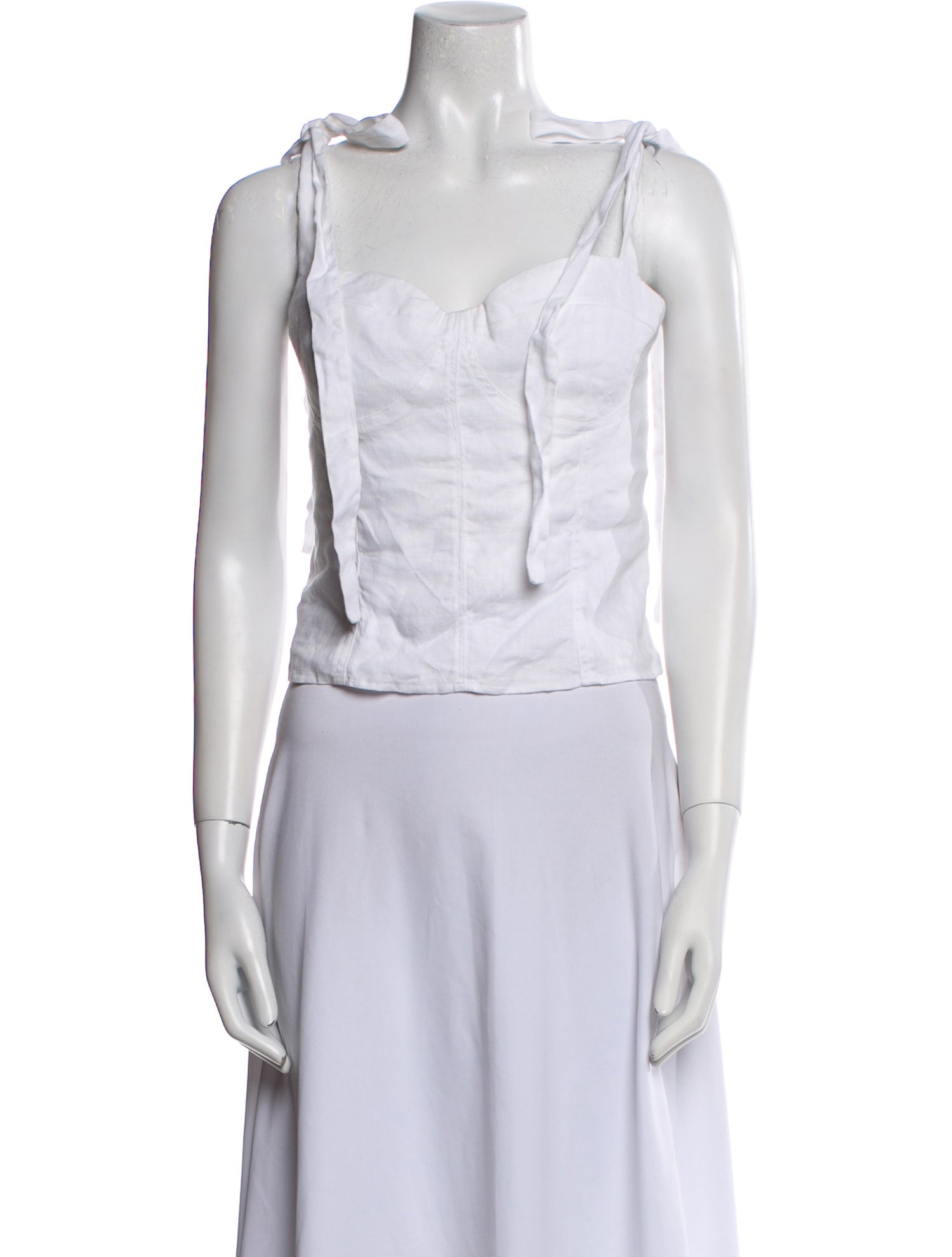 Reformation Linen Square Neckline Crop Top