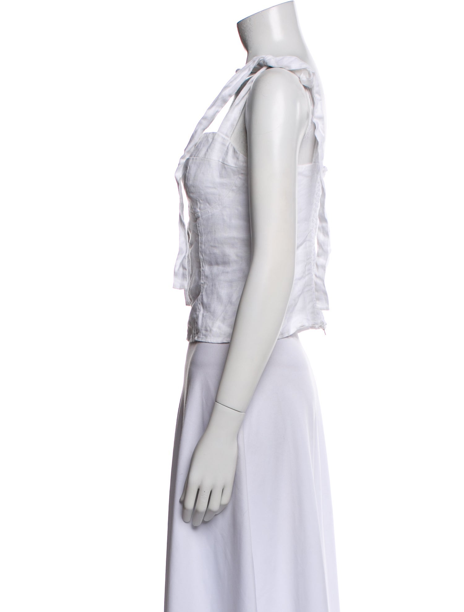 Reformation Linen Square Neckline Crop Top