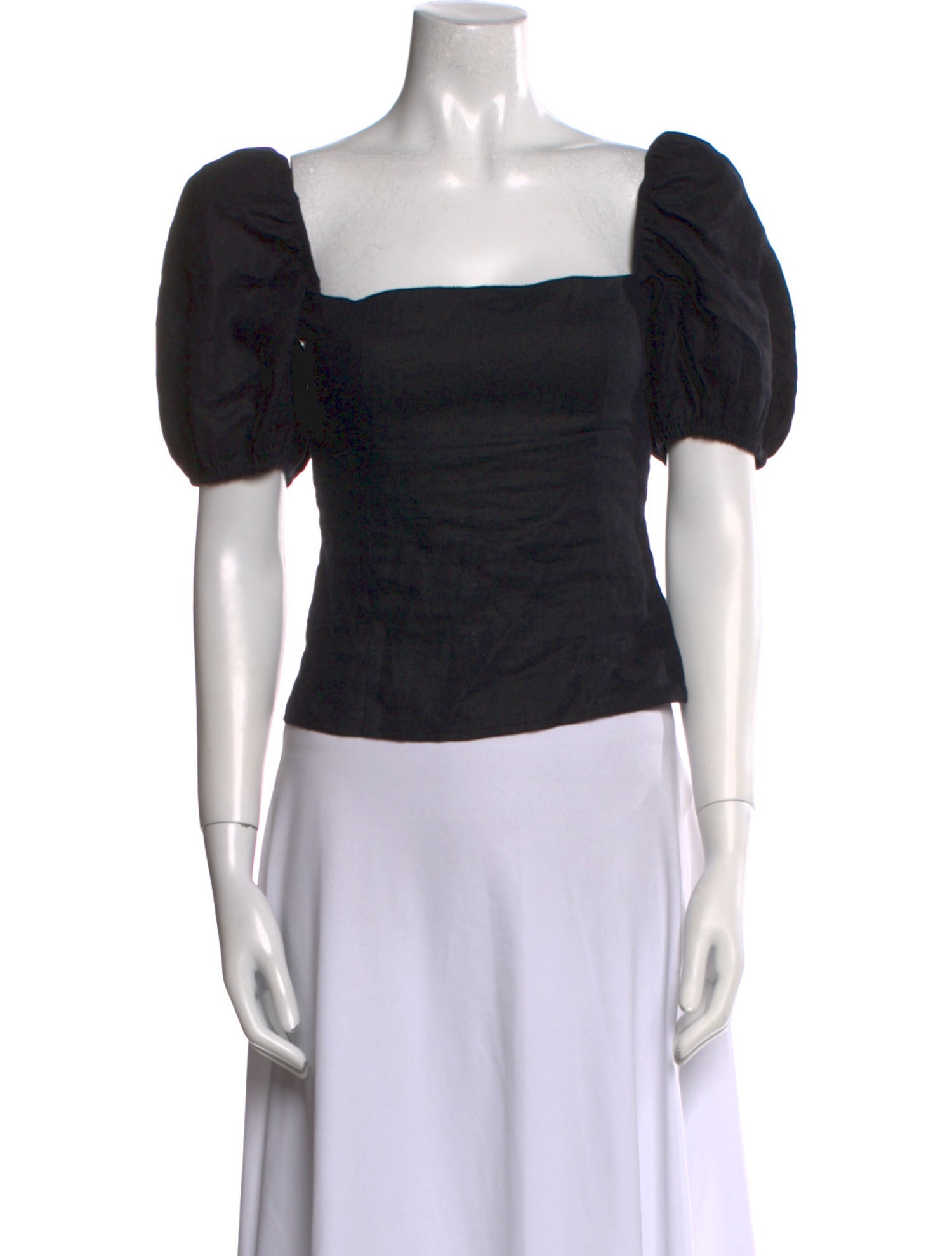 Reformation Linen Square Neckline Crop Top