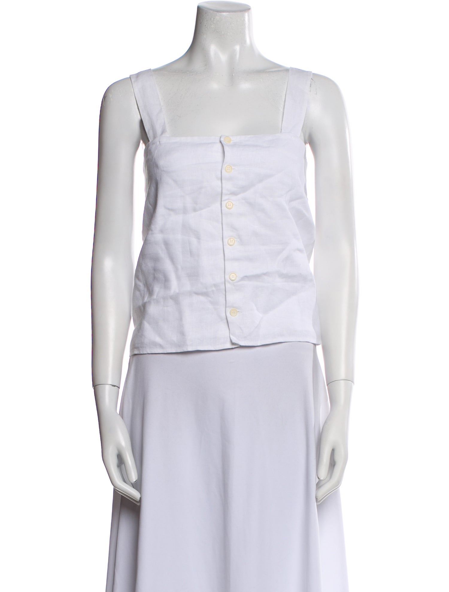 Reformation Linen Square Neckline Crop Top