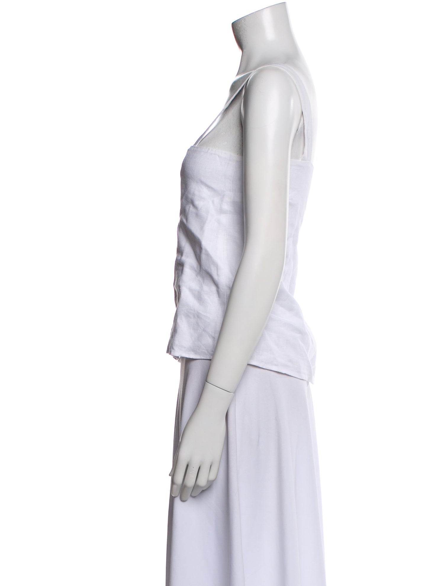 Reformation Linen Square Neckline Crop Top