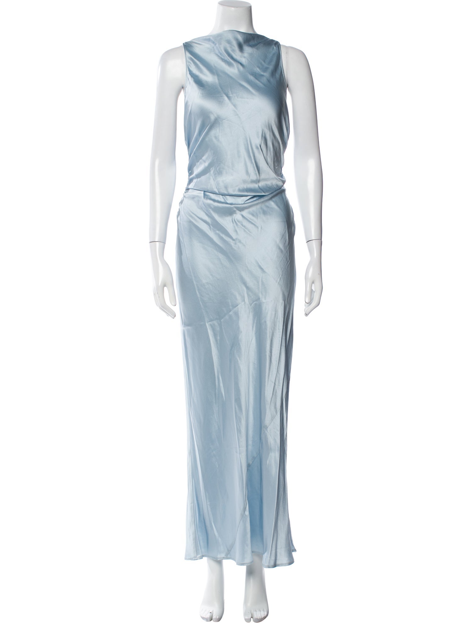 Ganni Polka Dot Print Long Dress - Blue Dresses, Clothing