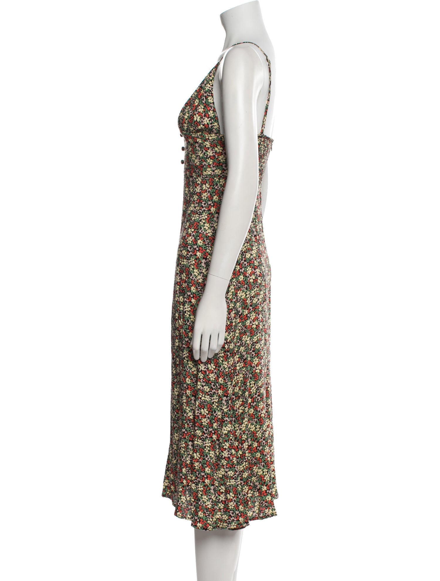 Reformation Floral Print Midi Length Dress
