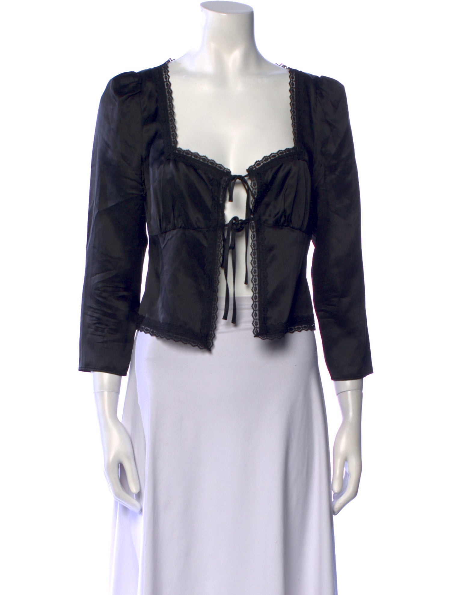 Reformation Silk Square Neckline Crop Top