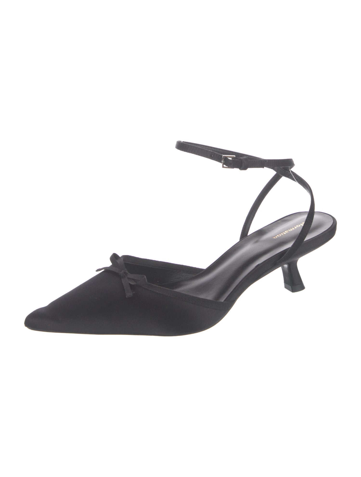 Reformation Satin Bow Accents Slingback Pumps