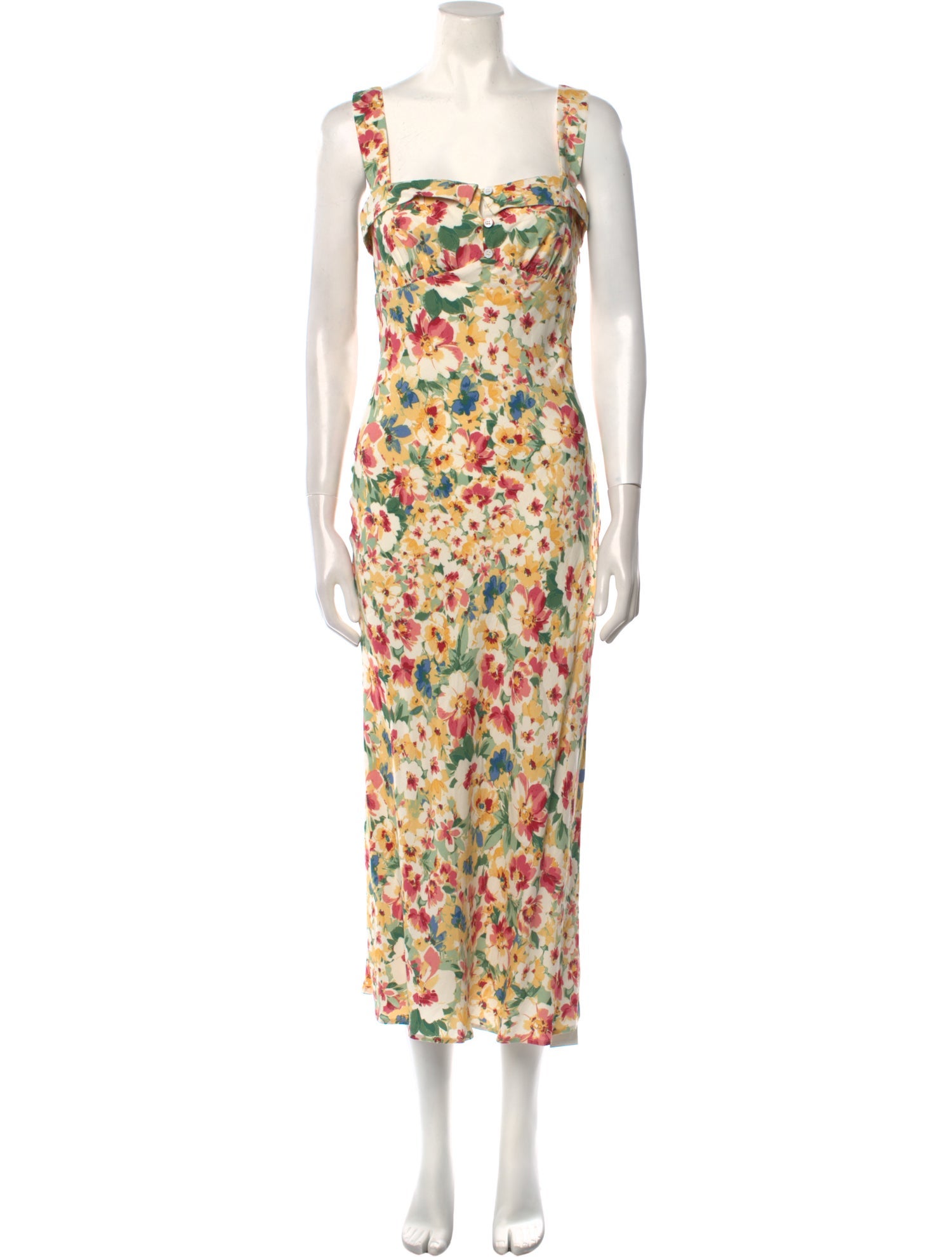 Reformation Floral Print Midi Length Dress