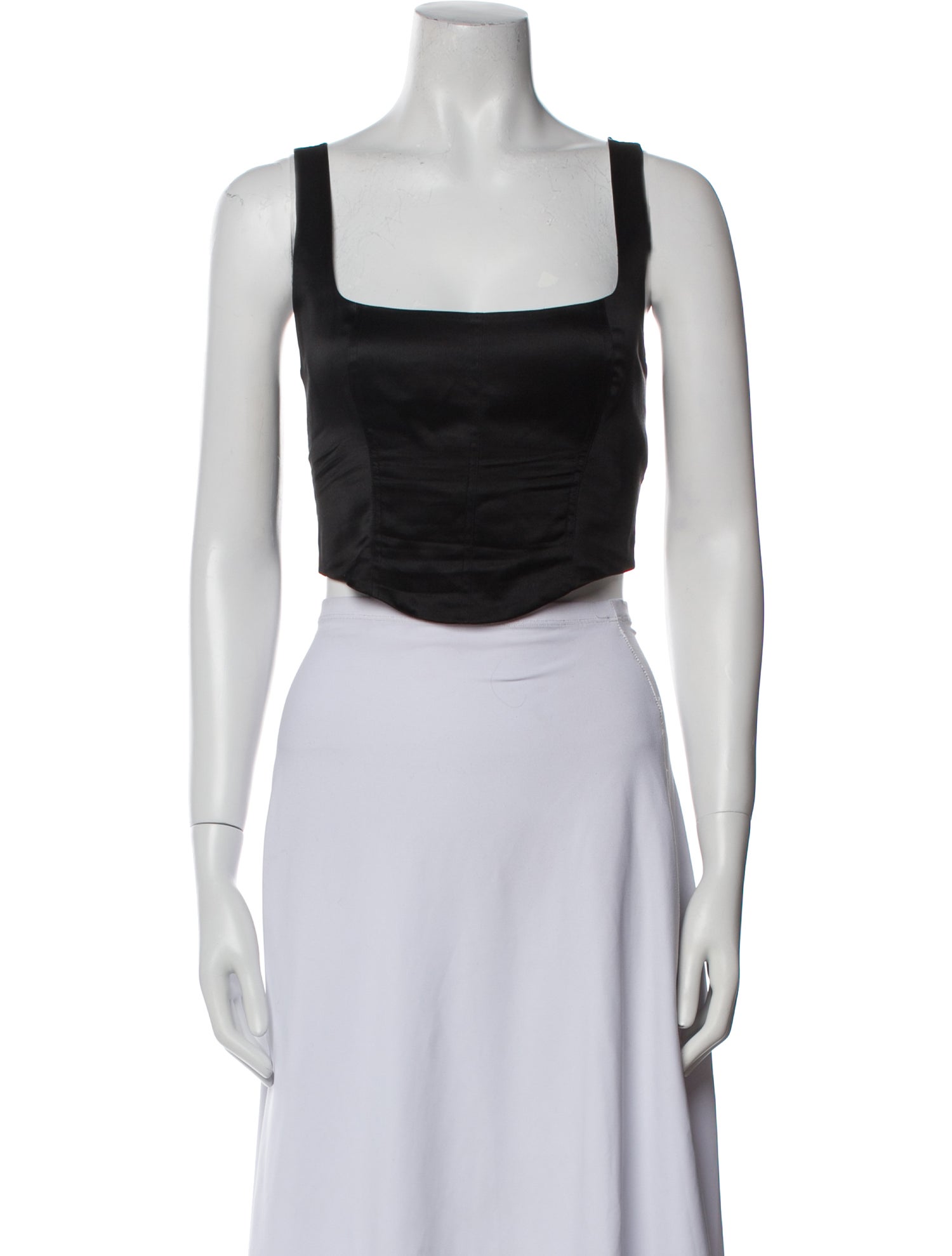 Reformation Silk Square Neckline Crop Top