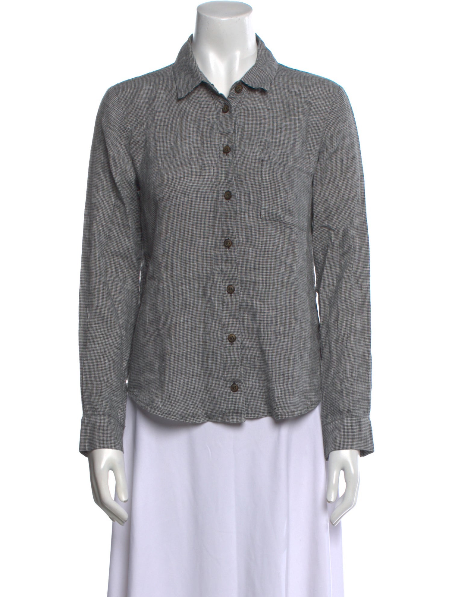 Reformation Linen Printed Button-Up Top