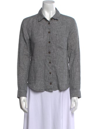 Reformation Linen Printed Button-Up Top