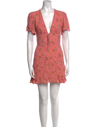 Reformation Floral Print Mini Dress