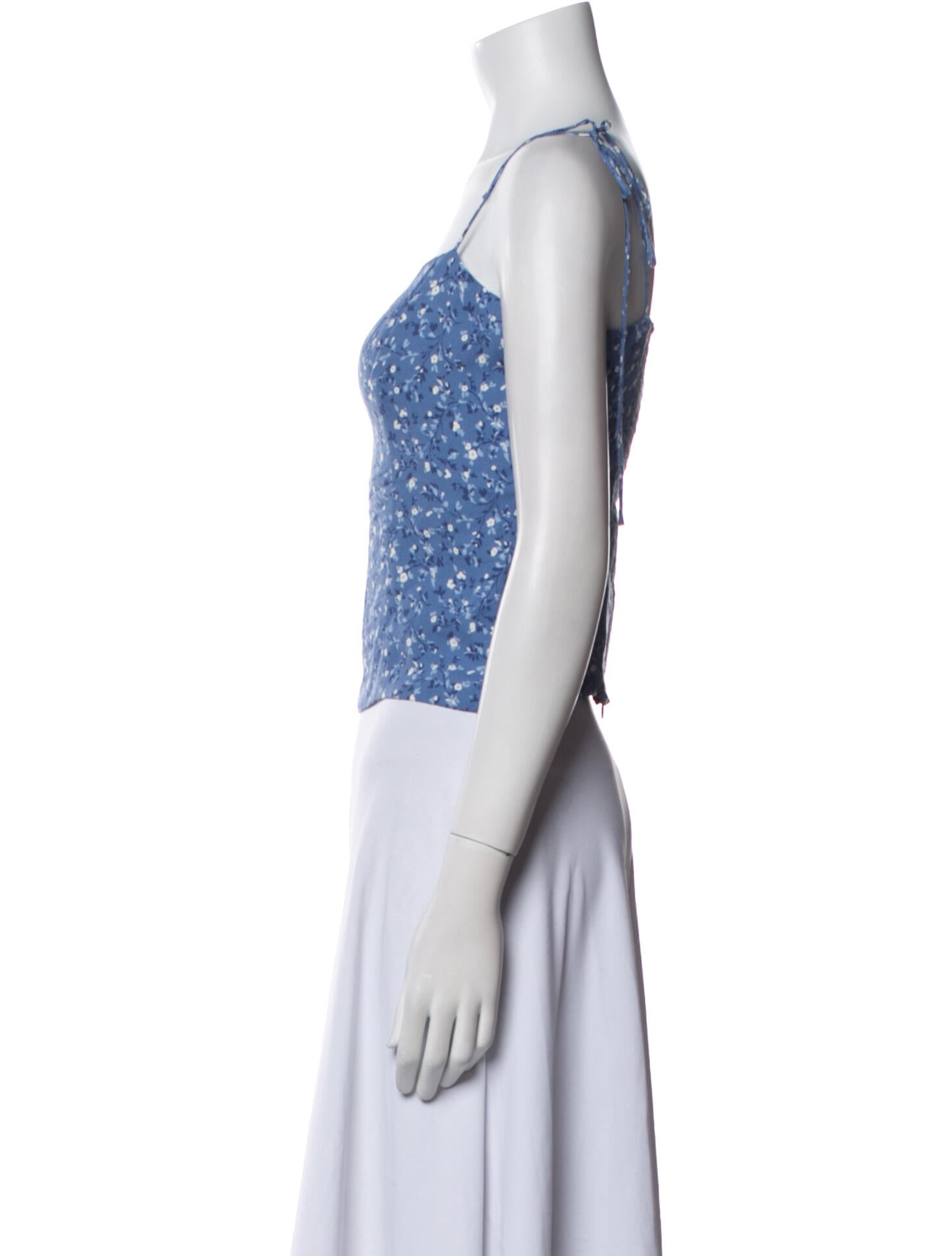 Reformation Floral Print Square Neckline Crop Top