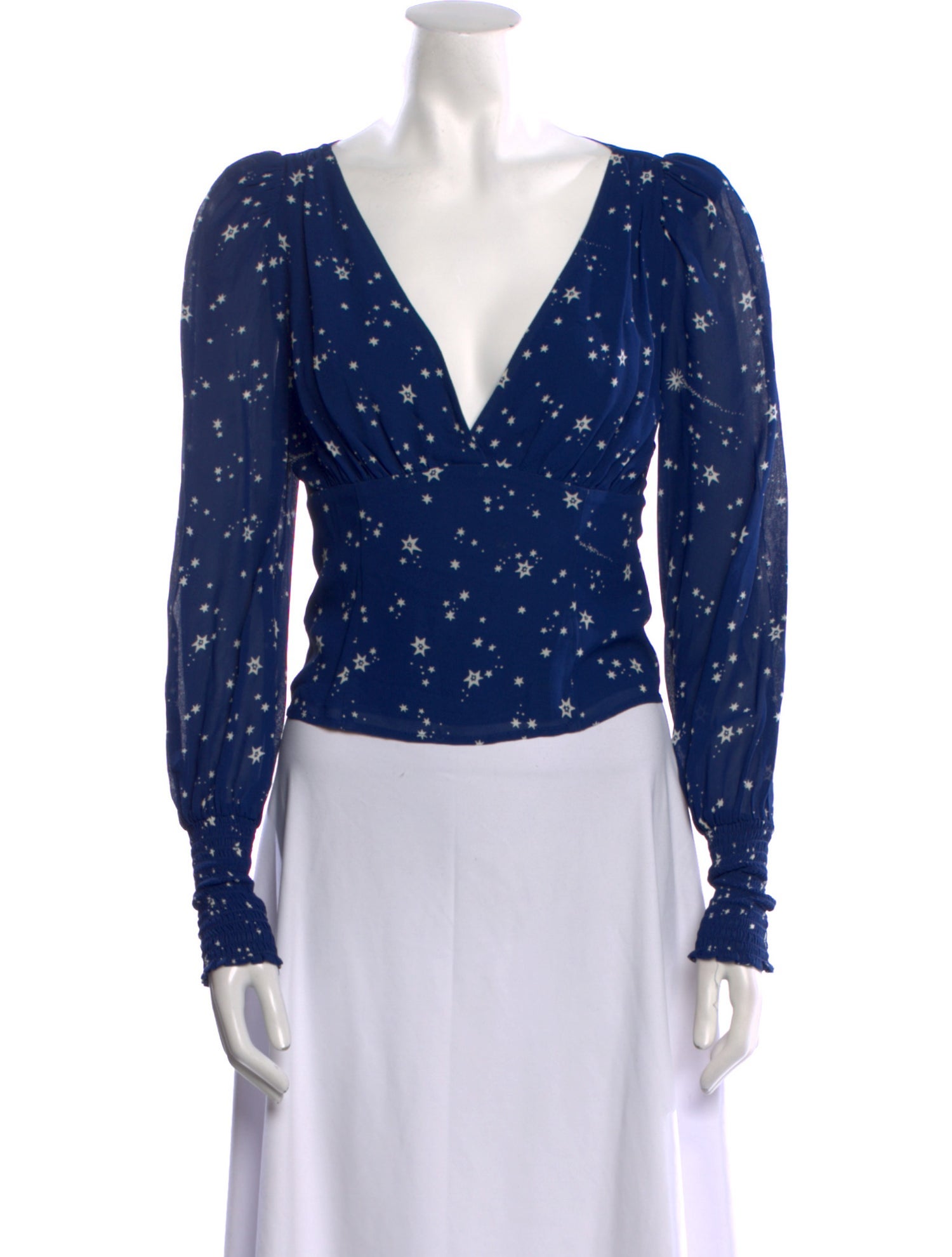 Reformation Floral Print V-Neck Crop Top