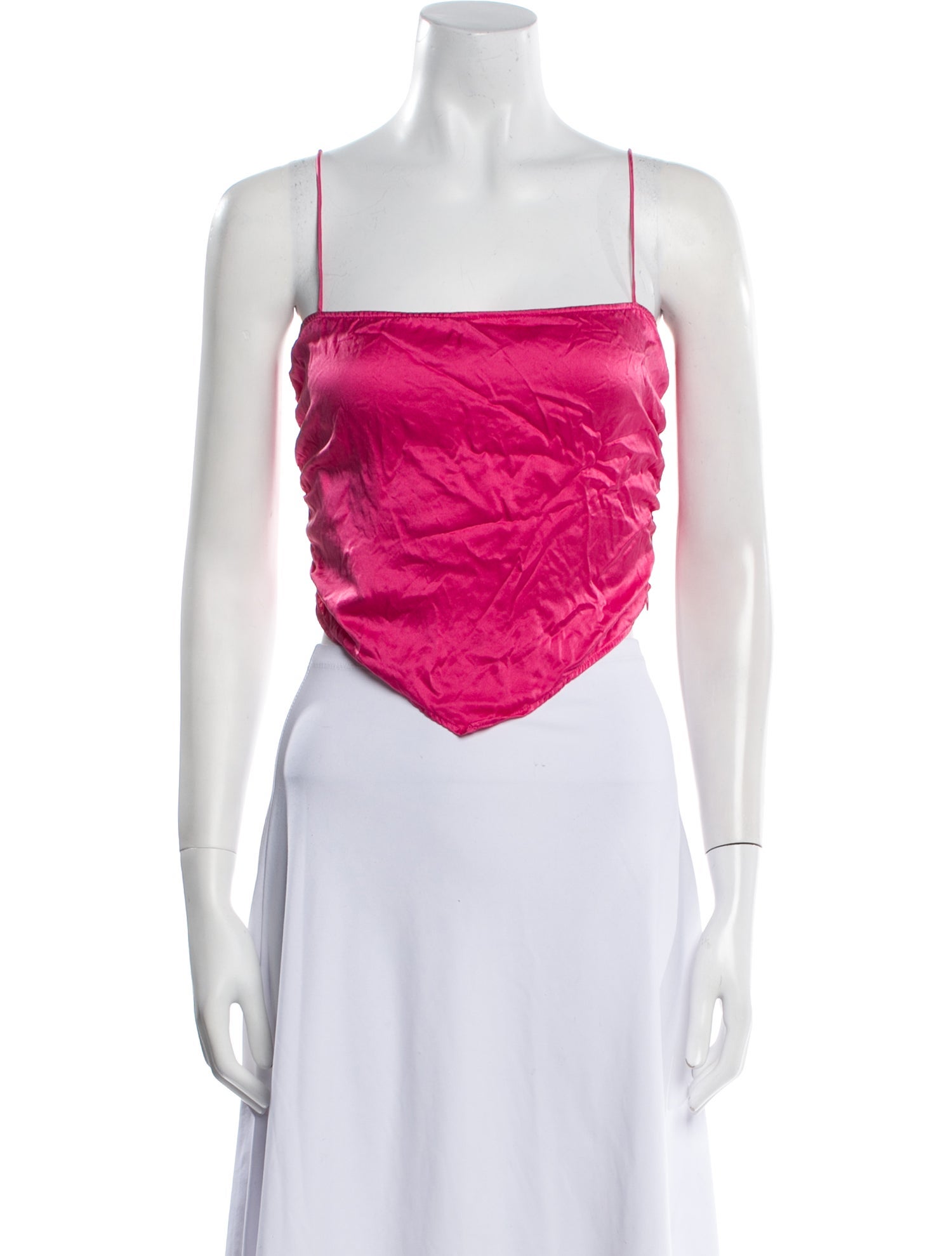 Reformation Silk Square Neckline Crop Top