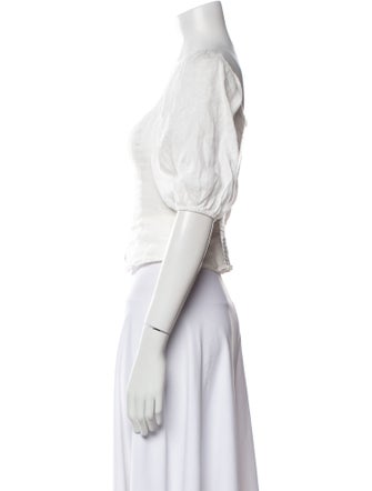 Reformation Linen Square Neckline Crop Top