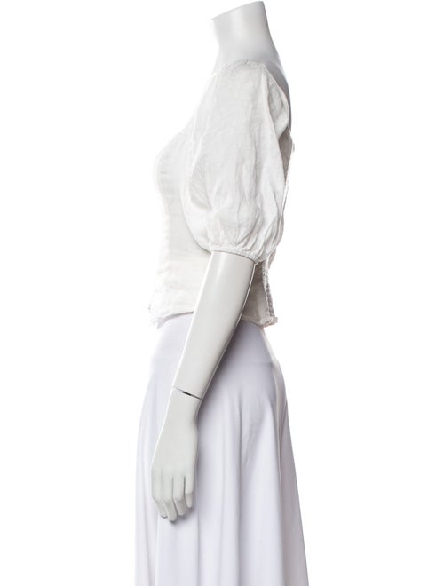 Reformation Linen Square Neckline Crop Top