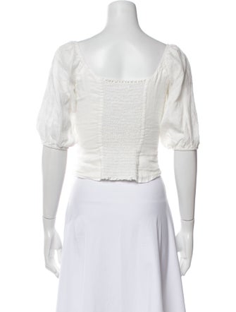 Reformation Linen Square Neckline Crop Top