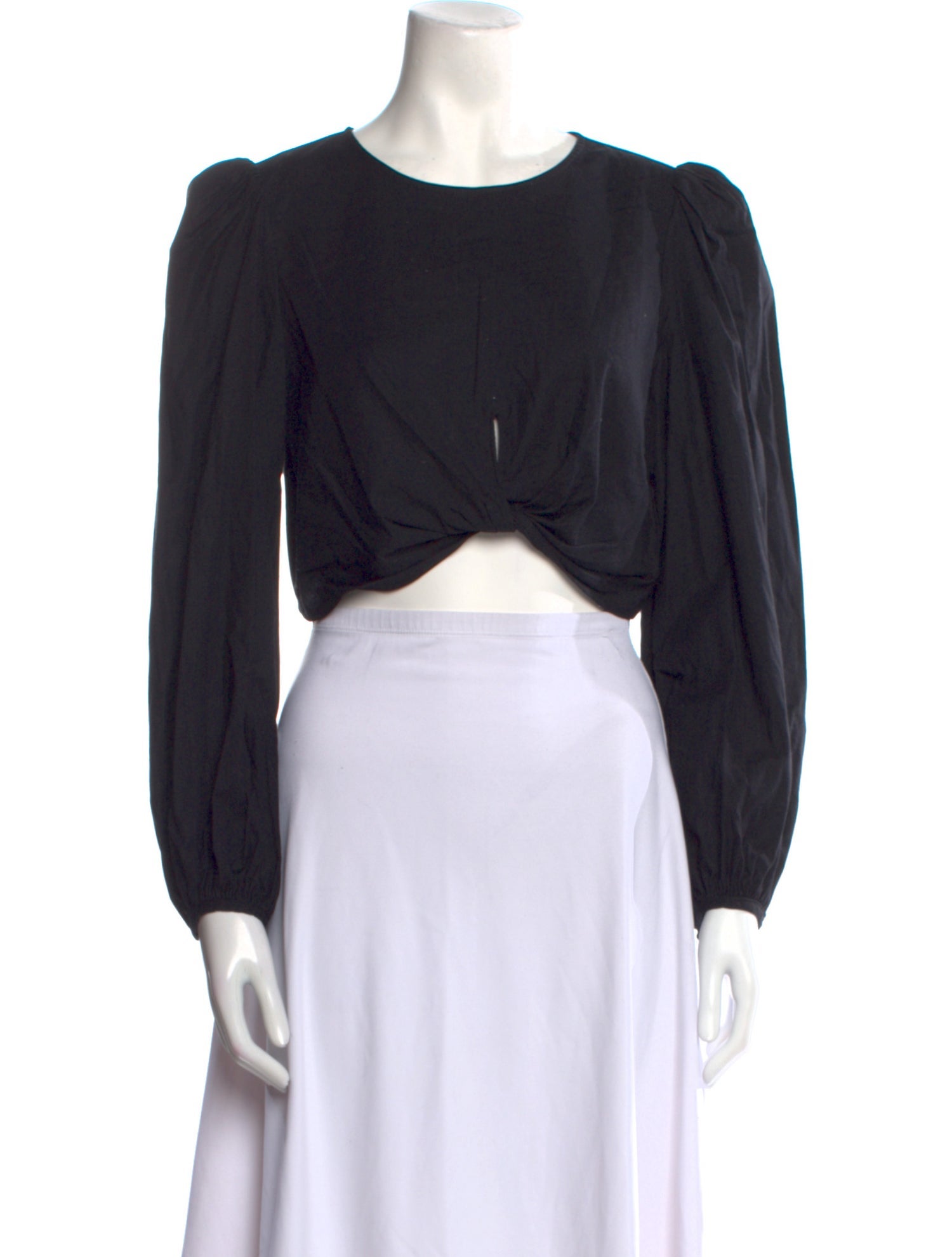 Reformation Crew Neck Long Sleeve Crop Top