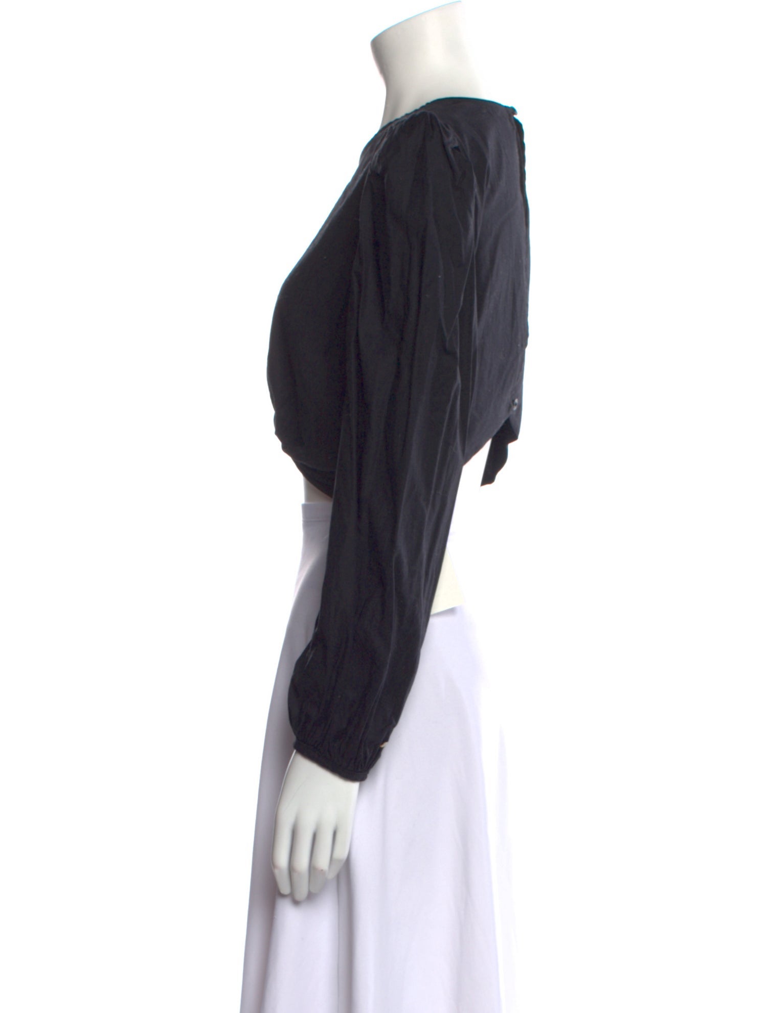 Reformation Crew Neck Long Sleeve Crop Top