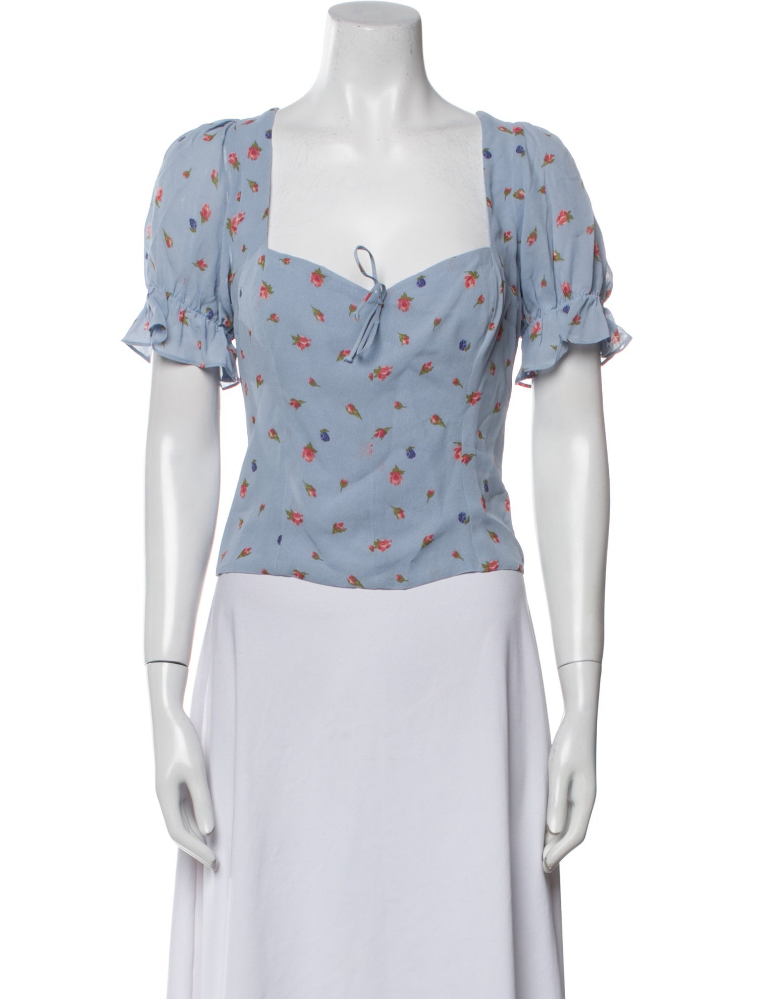 Reformation Linen Floral Print Crop Top